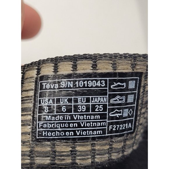 Teva Voya Wedge Thong Sandals Black and Gray 1019043 w size 8 - Picture 8 of 8